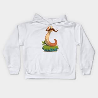 Mustache Worm Kids Hoodie